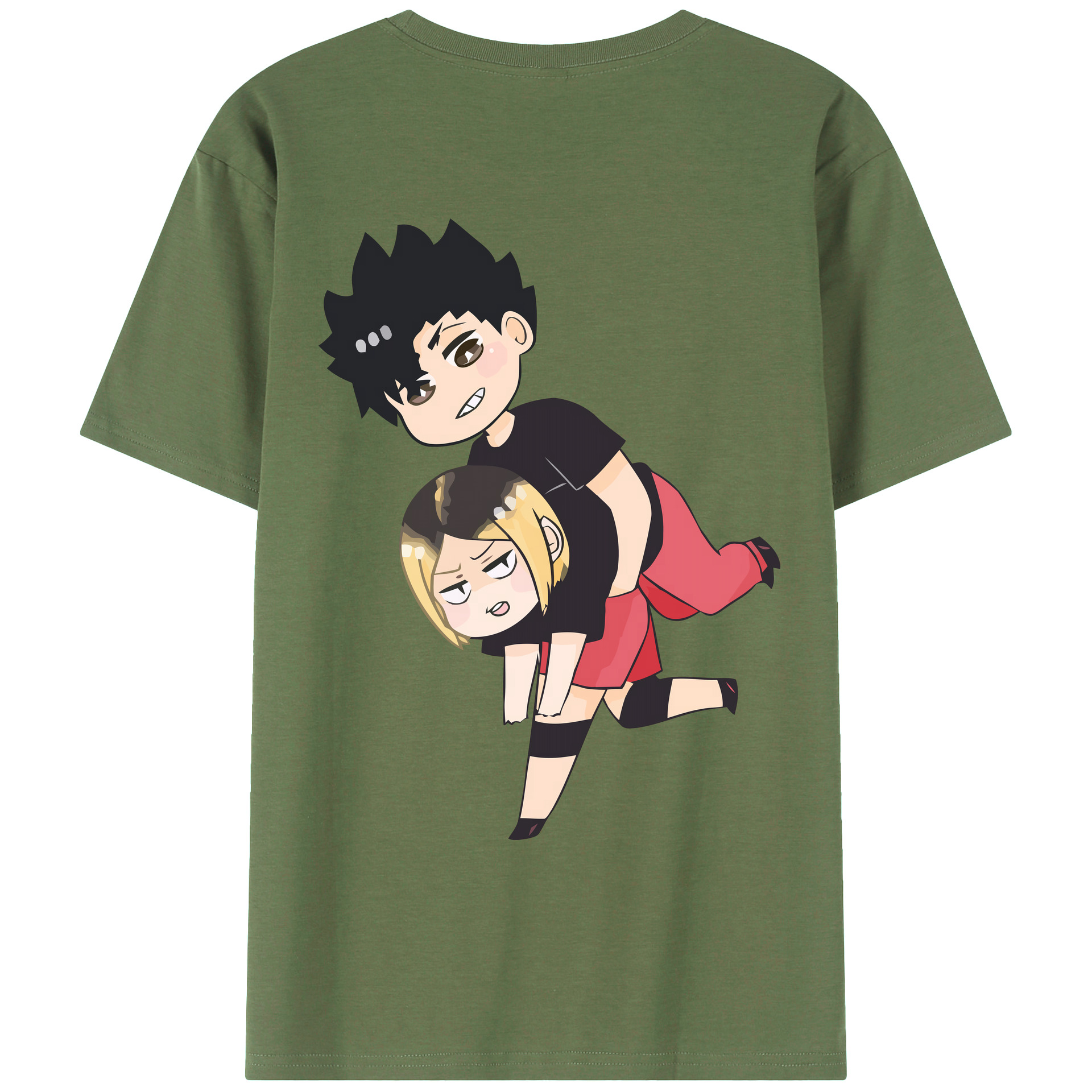 （画像用） ハイキュー!! Haikyu!! 綿100％ メンズ半袖Tシャツ（バックプリント） 通気性